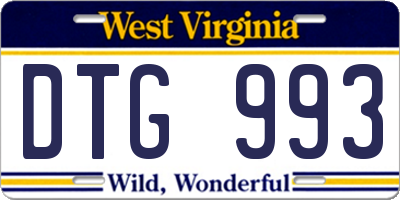 WV license plate DTG993