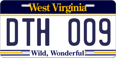 WV license plate DTH009