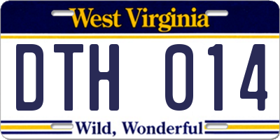 WV license plate DTH014