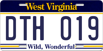 WV license plate DTH019