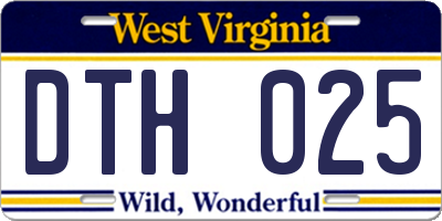 WV license plate DTH025
