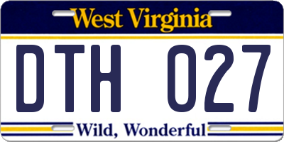 WV license plate DTH027