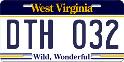 WV license plate DTH032