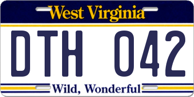 WV license plate DTH042