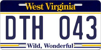 WV license plate DTH043
