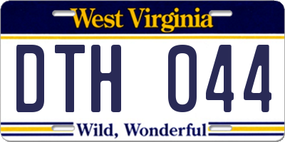 WV license plate DTH044