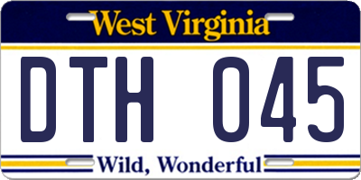 WV license plate DTH045