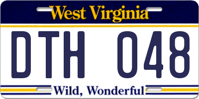 WV license plate DTH048