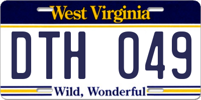 WV license plate DTH049