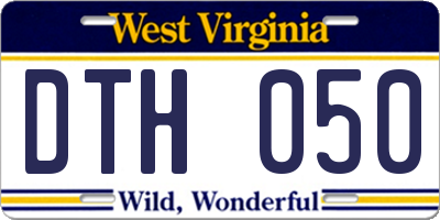 WV license plate DTH050