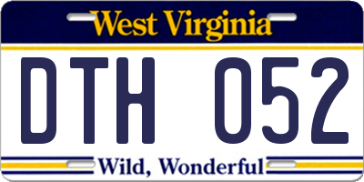 WV license plate DTH052