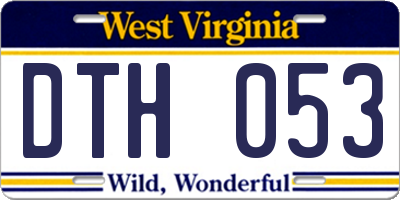 WV license plate DTH053