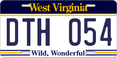 WV license plate DTH054