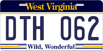 WV license plate DTH062