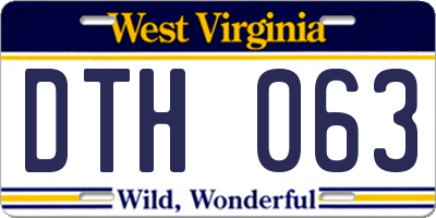 WV license plate DTH063
