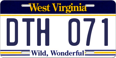 WV license plate DTH071