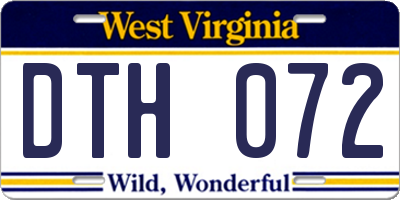 WV license plate DTH072