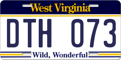 WV license plate DTH073
