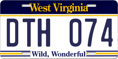 WV license plate DTH074