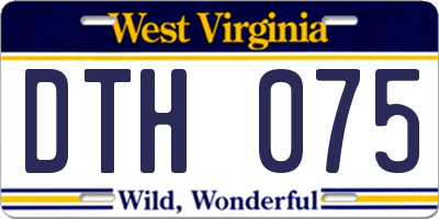 WV license plate DTH075
