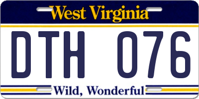 WV license plate DTH076