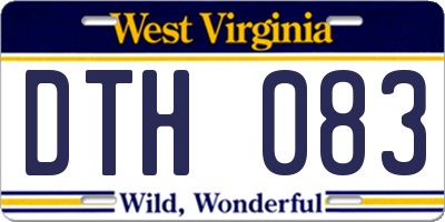 WV license plate DTH083