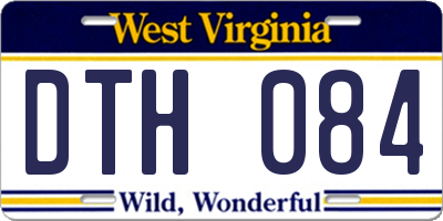 WV license plate DTH084