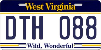 WV license plate DTH088