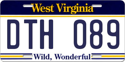 WV license plate DTH089