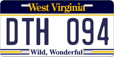 WV license plate DTH094