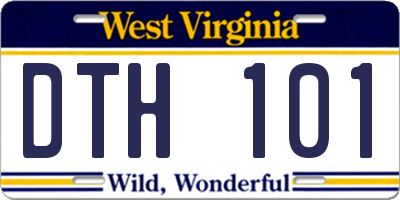 WV license plate DTH101