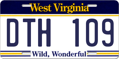 WV license plate DTH109