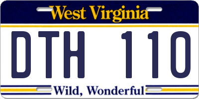 WV license plate DTH110