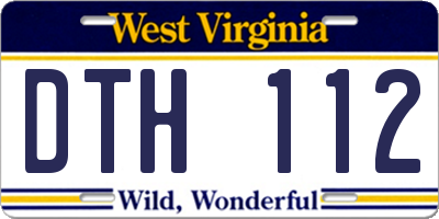 WV license plate DTH112