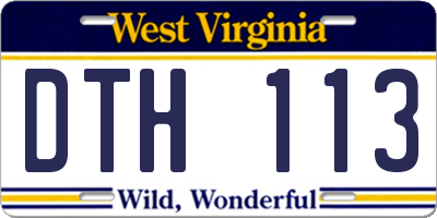 WV license plate DTH113