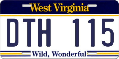 WV license plate DTH115