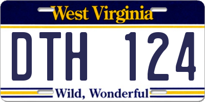 WV license plate DTH124