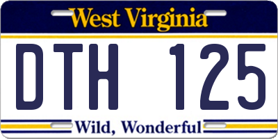 WV license plate DTH125