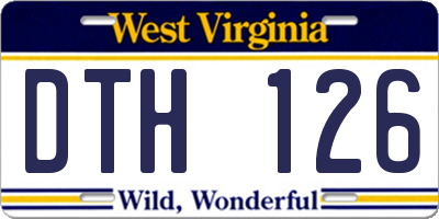 WV license plate DTH126