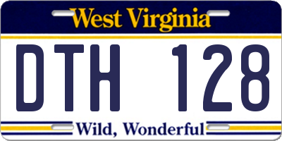 WV license plate DTH128