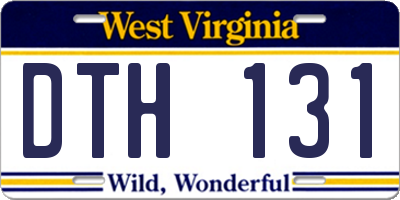 WV license plate DTH131