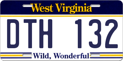 WV license plate DTH132