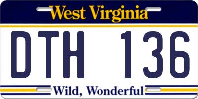 WV license plate DTH136