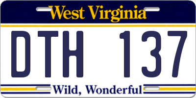 WV license plate DTH137