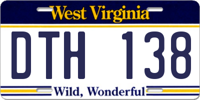 WV license plate DTH138
