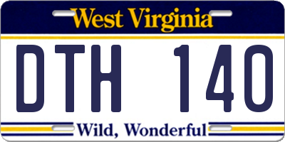 WV license plate DTH140