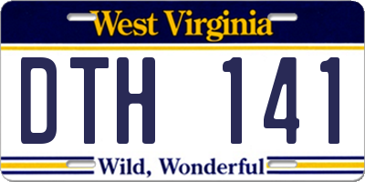 WV license plate DTH141