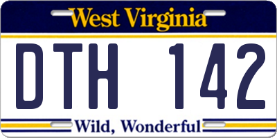 WV license plate DTH142