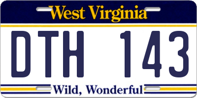 WV license plate DTH143