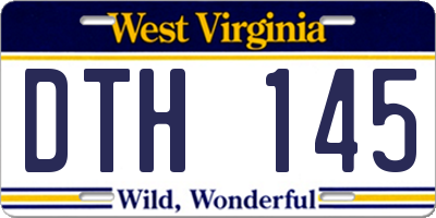 WV license plate DTH145